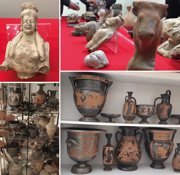 Looted Greek archaeological items