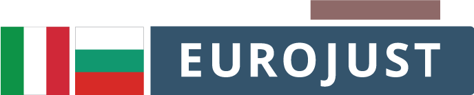 Italy and Bulgaria flags - Eurojust logo