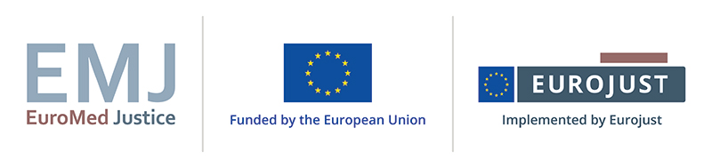 Euromed Justice logo, including EU and Eurojust logos