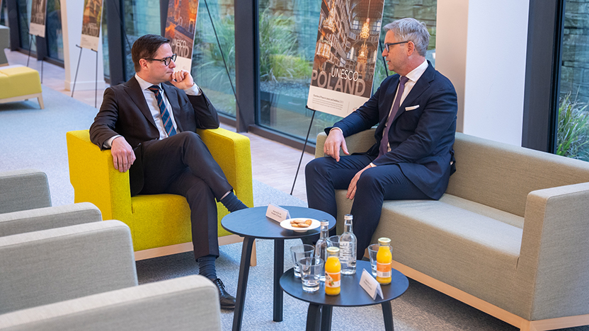 Eurojust President Michael Schmid and Commissioner Magnus Brunner