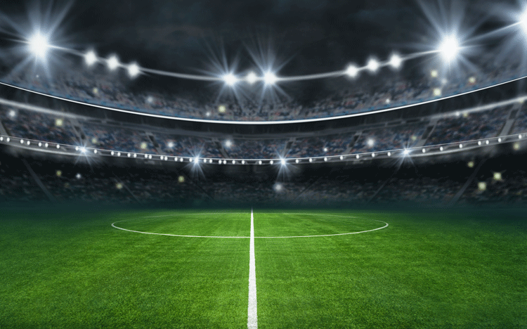 Artist impression of football pitch in stadium