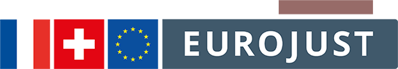 Flags of FR, CH, Eurojust logo