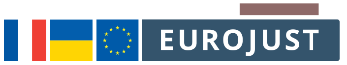 flags of france and ukraine, logo eurojust