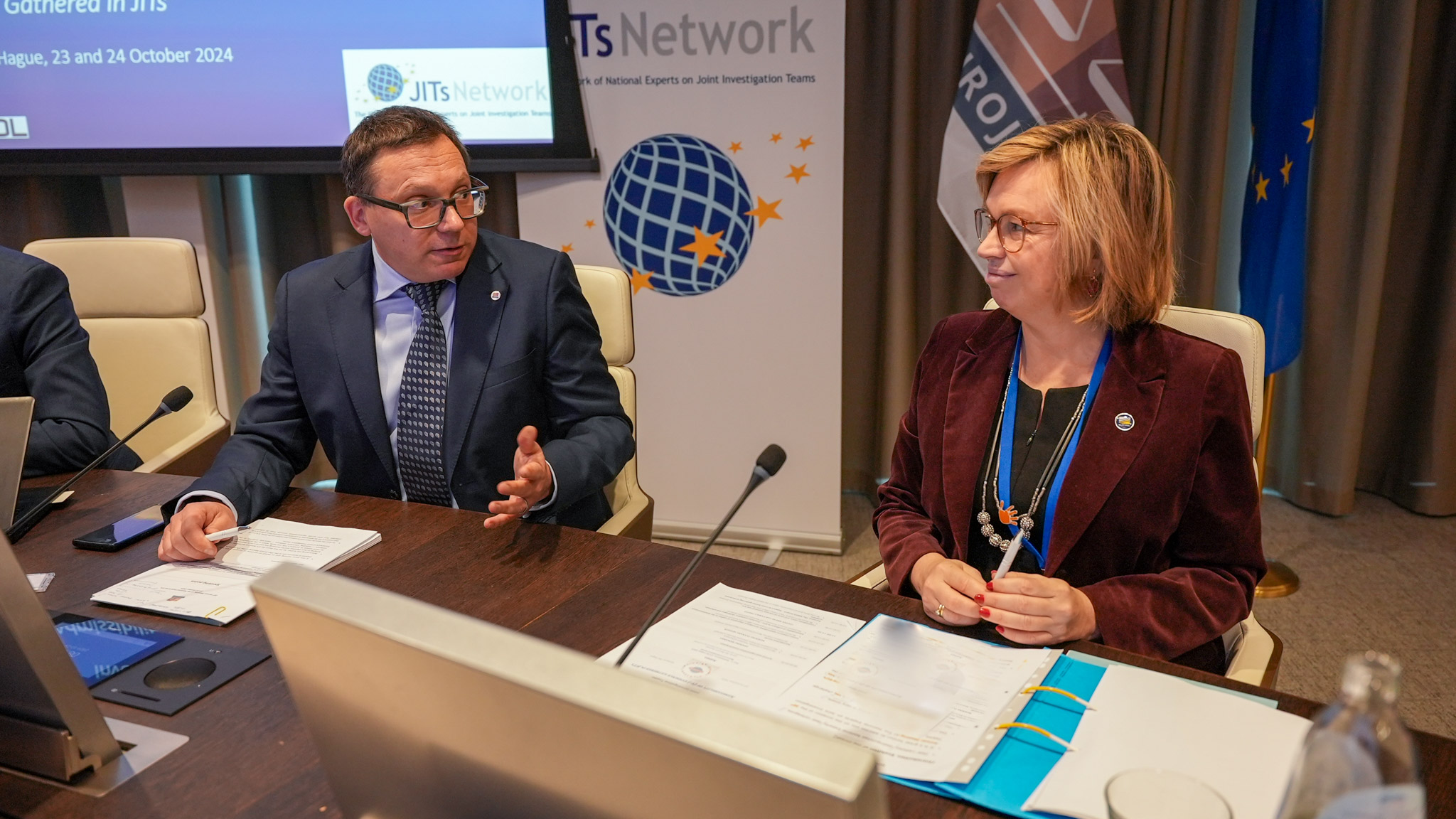 Eurojust President Mr Ladislav Hamran and Europol Executive Director Ms Catherine De Bolle