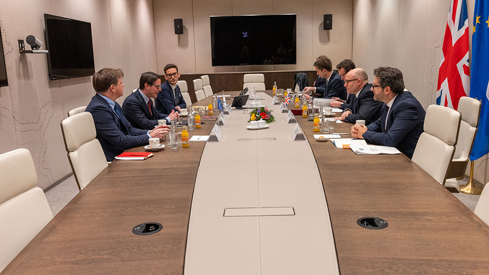 Mr Michael Schmid, Eurojust President, welcomed Lord Richard Hermer, Attorney General for England and Wales and Advocate General for Northern Ireland, to Eurojust’s headquarters in The Hague