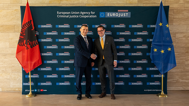     President Michael Schmid welcomed Mr Altin Dumani, Chief Prosecutor for Organised Crime of the Republic of Albania to Eurojust’s headquarters.