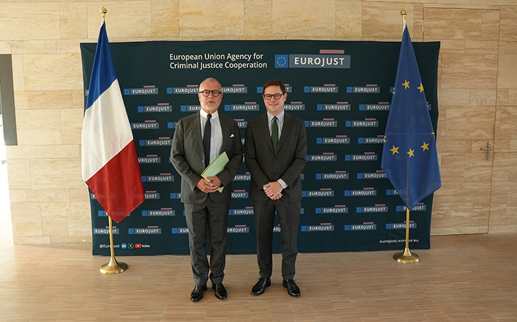Today at Eurojust, President Michael Schmid met with Mr Hugues Moret, Special envoy for the Communauté politique européenne.