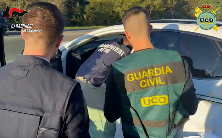 Italian and Spanish police officers working side-by-side