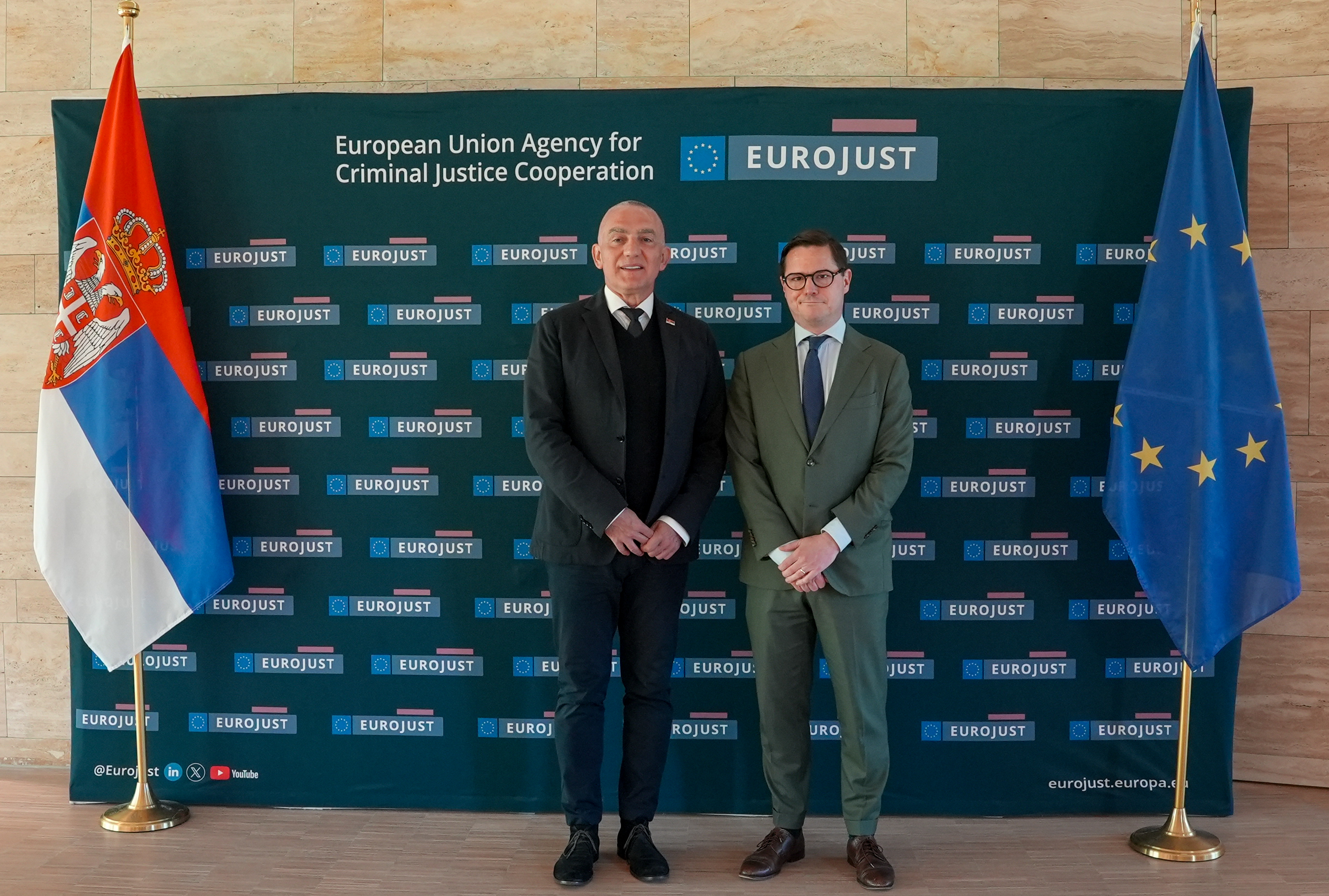 President Michael Schmid welcomed Mr Nenad Vujić, Minister of Justice of the Republic of Serbia, at Eurojust