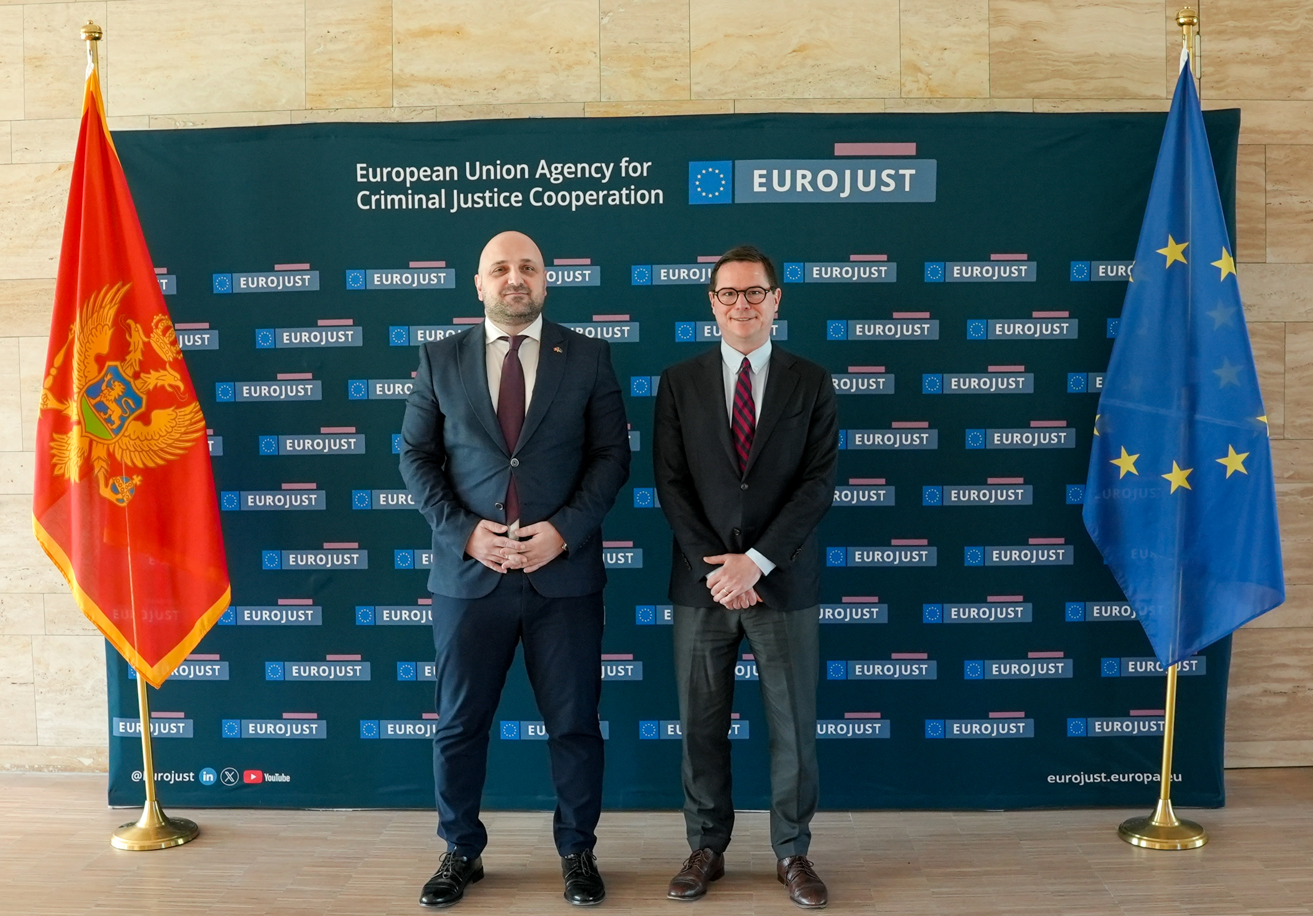 President Michael Schmid welcomed Mr. Bojan Božović, Minister of Justice of Montenegro, at Eurojust