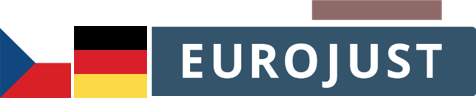 Flags of Czech Republic, Germany and logo of Eurojust