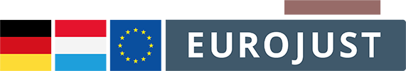 Flags of DE, LU, Eurojust logo