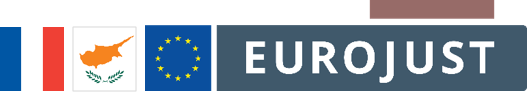 Flags of FR, CY, Eurojust logos