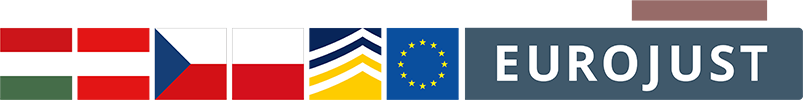 Flags of HU, AT, CZ, PL, Europol, Eurojust logos