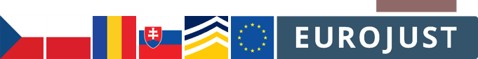 Flags of Czech Republic, Poland, Romania, Slovakia, and logos of Europol and Eurojust