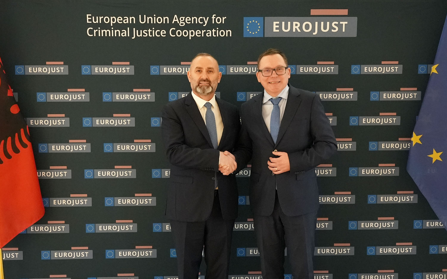 Mr Ulsi Manja, Minister of Justice, Republic of Albania and Mr Ladislav Hamran, President of Eurojust
