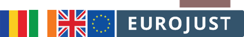 Flags of RO IE UK, Eurojust logo