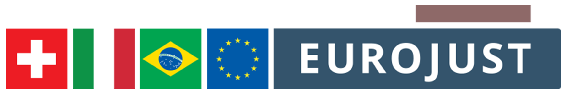 flags of switzerland, italy and brazil, logo eurojust
