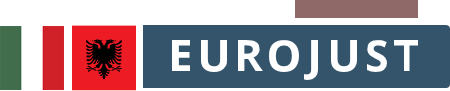 Albanian, Italian plus Eurojust logo