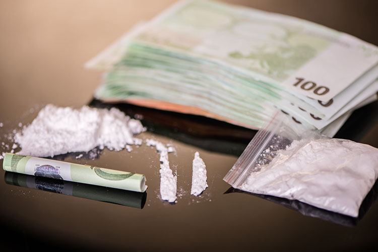 Picture with banknotes and drugs