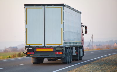 Lorry on road