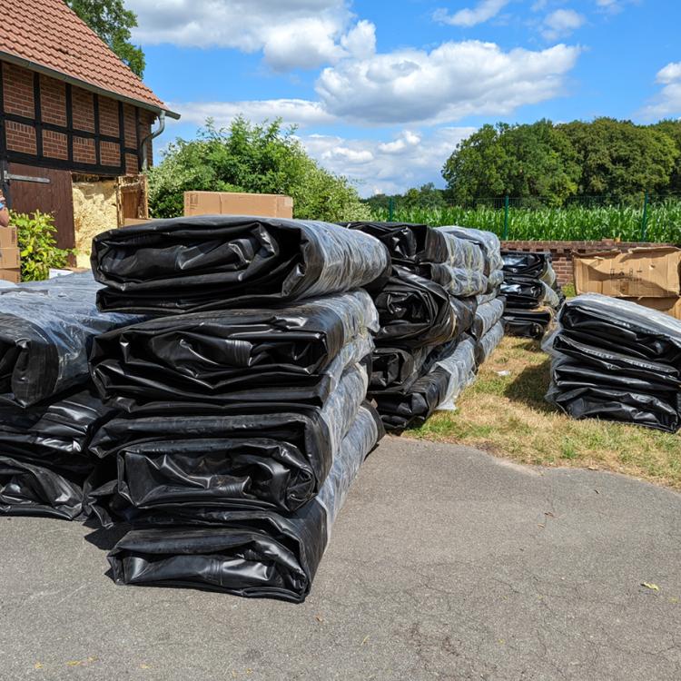 Stack of rubber boats