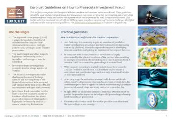 Eurojust Guidelines on How to Prosecute Investment Fraud - Leaflet