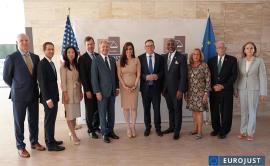 : U.S. House of Representatives Foreign Affairs Committee with Chairman Michael McCaul (fifth from left) and Eurojust President Ladislav Hamran (fifth from right)