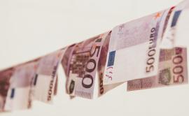 Money laundering: banknotes hanging to dry