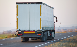 Lorry on road